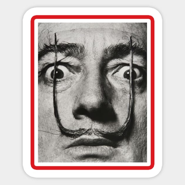 Funny Handlebar Mustache Famous Painter Salvador Dali Sticker by J0k3rx3